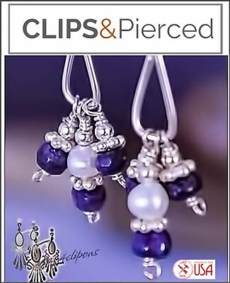 Little Bits of Sapphire Earrings | Pierced or Clips