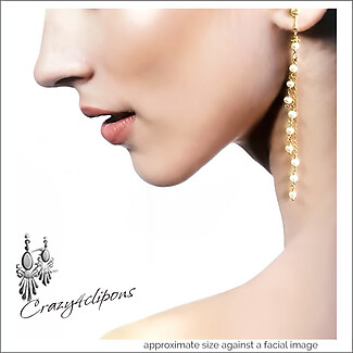 Sophisticated Dangling Pearls Earrings | Pierced or Clips