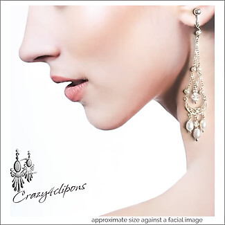 Luscious Long Bridal Chandelier Earrings | Pierced or Clips