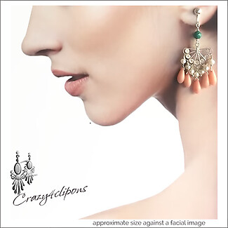 Spanish Pink Coral Filigree Earrings | Pierced or Clips