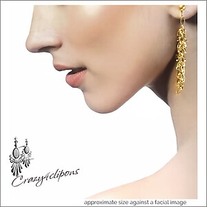 Long Dangling Gold Earrings | Pierced or Clips