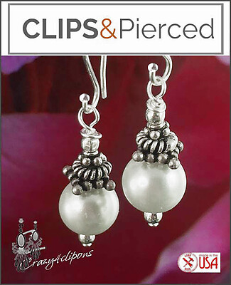 Dainty Petite Fresh Water Pearl Earrings | Pierced or Clip-ons