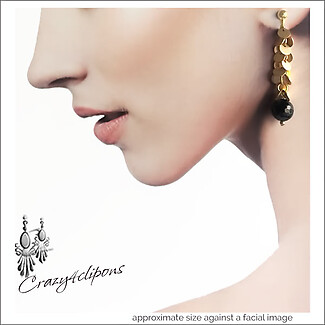 Coining Elegance: Matte Gold and Onyx Statement Earrings