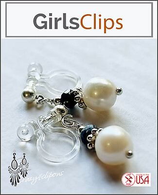 Little Girls and Little Gem Clip On Earrings