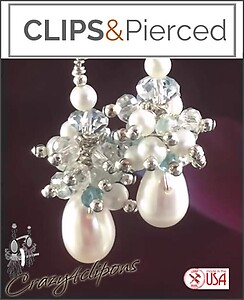 Crystal Chic: Clusters of Crystal & Pearls Earrings