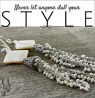 Beautifully Crafted Dangle Pearls & Silver Earrings