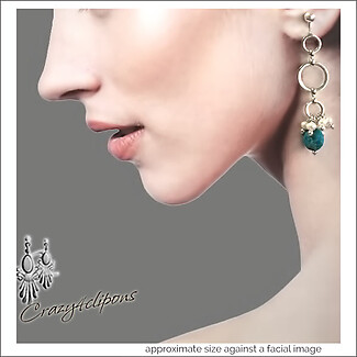 Mini Hoops Howlite Earrings | Pierced or Clips