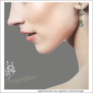 Sterling Silver w/ Blue Topaz Earrings | Pierced or Clips
