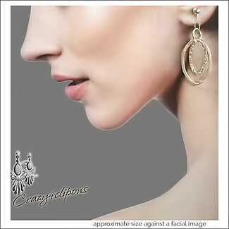 Modern Double Silver Hoop Earrings | Pierced or Clips