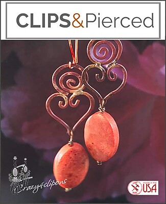 Artistic Expression: Wired Heart Earrings with Sponge Coral