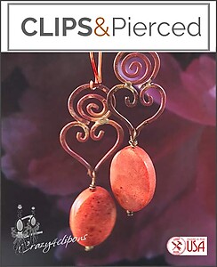 Artistic Expression: Wired Heart Earrings with Sponge Coral