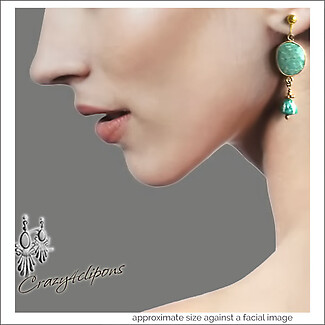 Vermeil & Amazonite Bezeled Earrings | Pierced or Clips