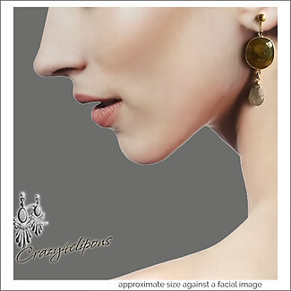 Vermeil & Labradorite Bezeled Earrings | Pierced or Clips