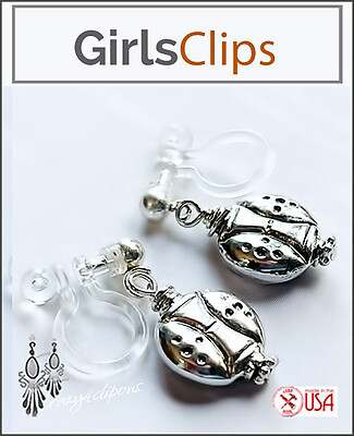 Sterling Silver Little Ladybugs Earrings for Girls