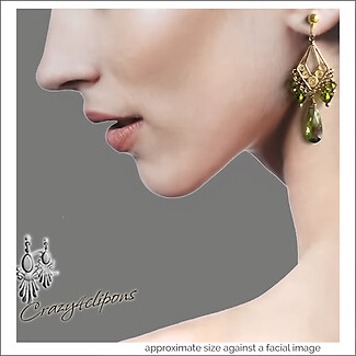 Pierced & Clip Earrings: Zirconia Green