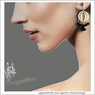 Sterling Silver Filigree & Black Onyx Earrings | Pierced or Clips