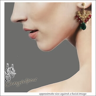 Swarovski Sparkle: Red and Green Crystal Earrings
