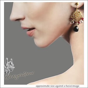 Sultry Gold Vermeil Onyx Clip-On Earrings