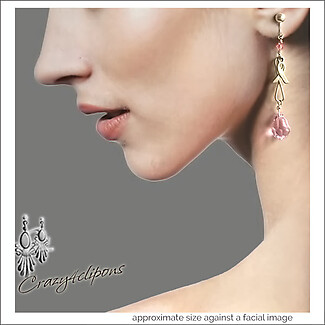Silver Breast Cancer Awareness Teardrop Earrings