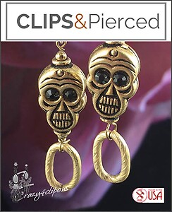 Daring Elegance: Gold Skull Spook-tacular Earrings