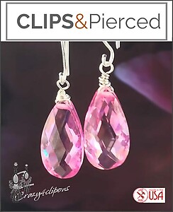 Everyday Elegance with Pink Zirconia Clip-On Earrings