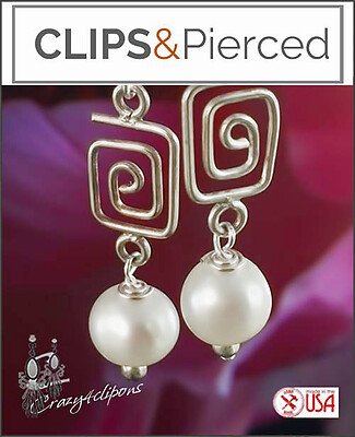 Sophisticated FreshWater Pearls & Silver Earrings | Pierced or Clips
