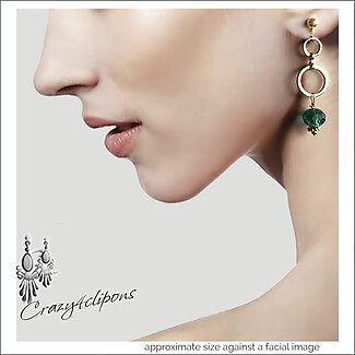 Simple yet Elegant: Emerald Green Hoop Clip Earrings