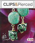 Eclectic. Amazonite & Lamp work Earrings | Pierced or Clips