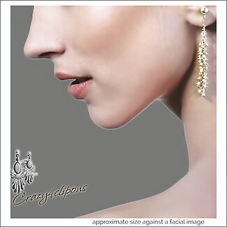 Pearl Cascade: Elegant Clip-on Earrings