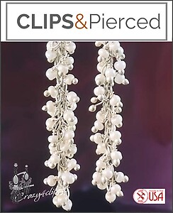 Pearl Cascade: Elegant Clip-on Earrings