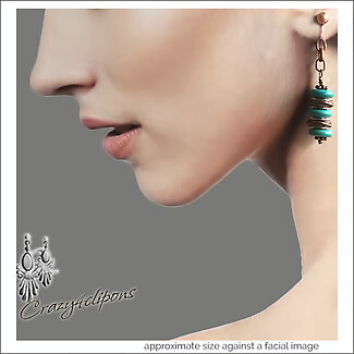 Bohemian Dangling Disc Earrings | Pierced or Clips