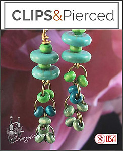 Light and Dangling Teal Earrings | Your choice: Pierced or Clips