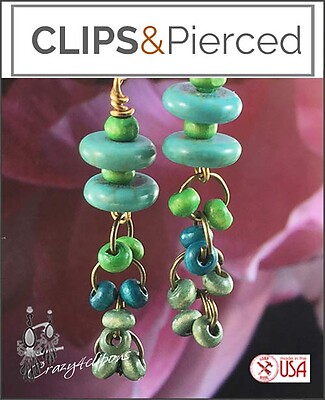 Light and Dangling Teal Earrings | Your choice: Pierced or Clips