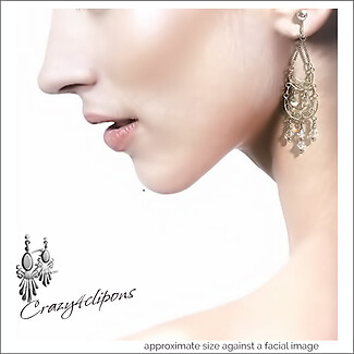Bridal Swarovski Crystals Dangling Earrings | Pierced or Clips