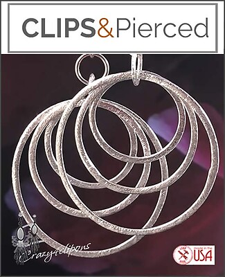 Bold Sterling Silver Triple Hoop Earrings | Pierced or Clips