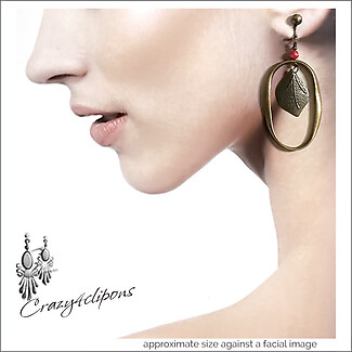 Autumn Bronze Earrings Hoops | Pierced or Clips