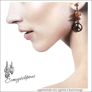 Bohemian Ceramic & Copper Earrings | Pierced or Clips