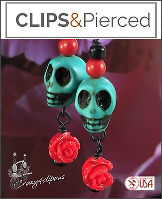 Dead Man's Party Earrings |Pierced or Clips