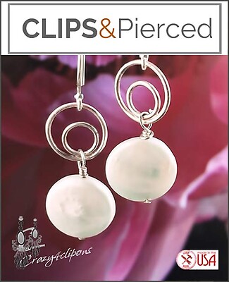 Timeless Elegance: Pearl Coin Bridal Clip Earrings