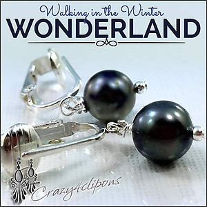 Pierced & Clip Earrings: Gray Clips earrings | fresh water pearls