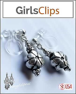 Little Clip-On Flower Earrings for Little Princesses