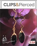 Artisan Copper & Onyx Drop Clips Earrings