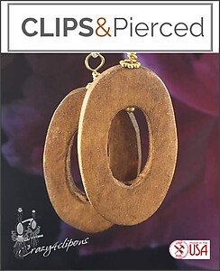 Hand cut Wood Hoop Earrings | Your choice: Pierced or Clips