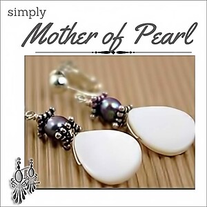 Gorgeous Mother of Pearl Teardrop Earrings - Pierced or Clipon