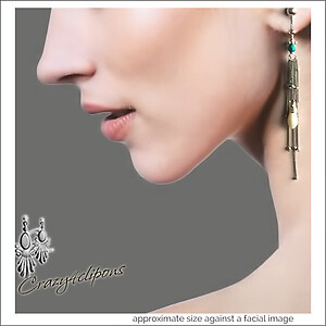 Oxidized Sterling Silver & Coral Tassel Clip Earrings