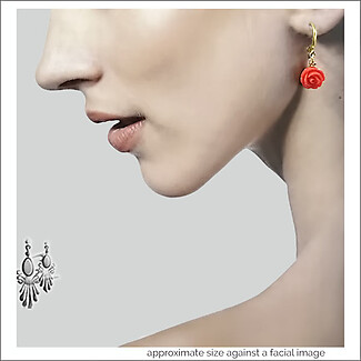 Red Roses Delight: Hoop-On Spring Earrings for Flower Lovers