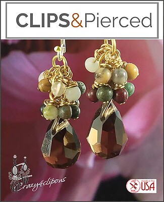 Autumn Delight Clustered Earrings | Pierced or Clips