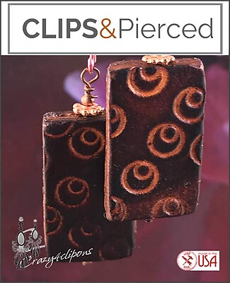 Stamped Leather Earrings | Your choice: Pierced or Clips