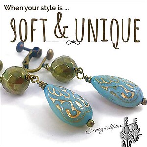 Boho Lush Beauty: Turquoise Clip Earrings