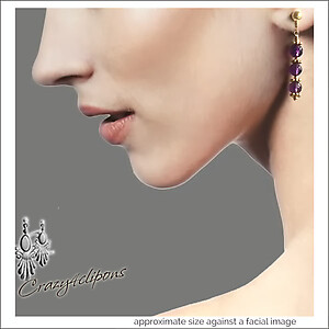 Amethyst Delight: Gold Filled Wire Clip Earrings